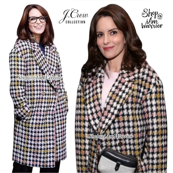J.Crew Collection large check houndstooth double breasted coat *shop@iamwarrior - Picture 8 of 16